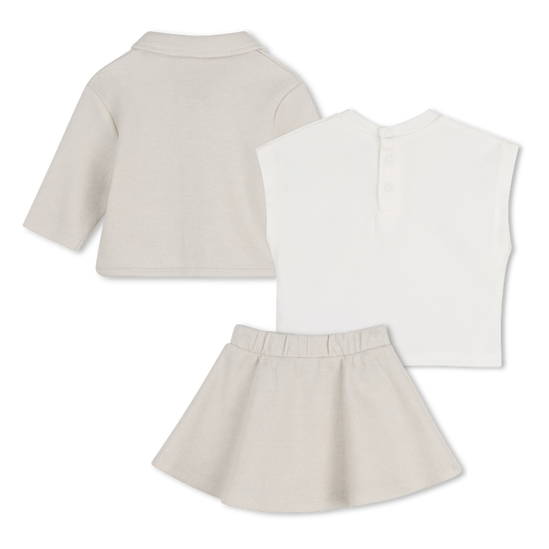 Conjunto de c&aacute;rdigan, falda y camiseta MICHAEL KORS 
                        NI&Ntilde;A