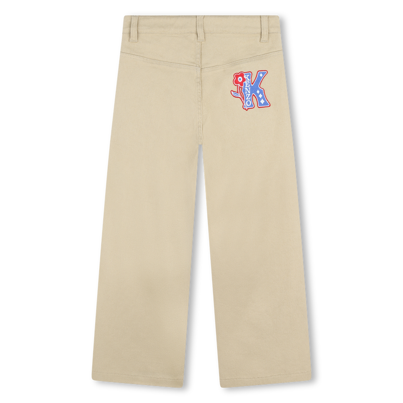 Pantal&oacute;n acampanado de algod&oacute;n KENZO KIDS 
                        NI&Ntilde;A