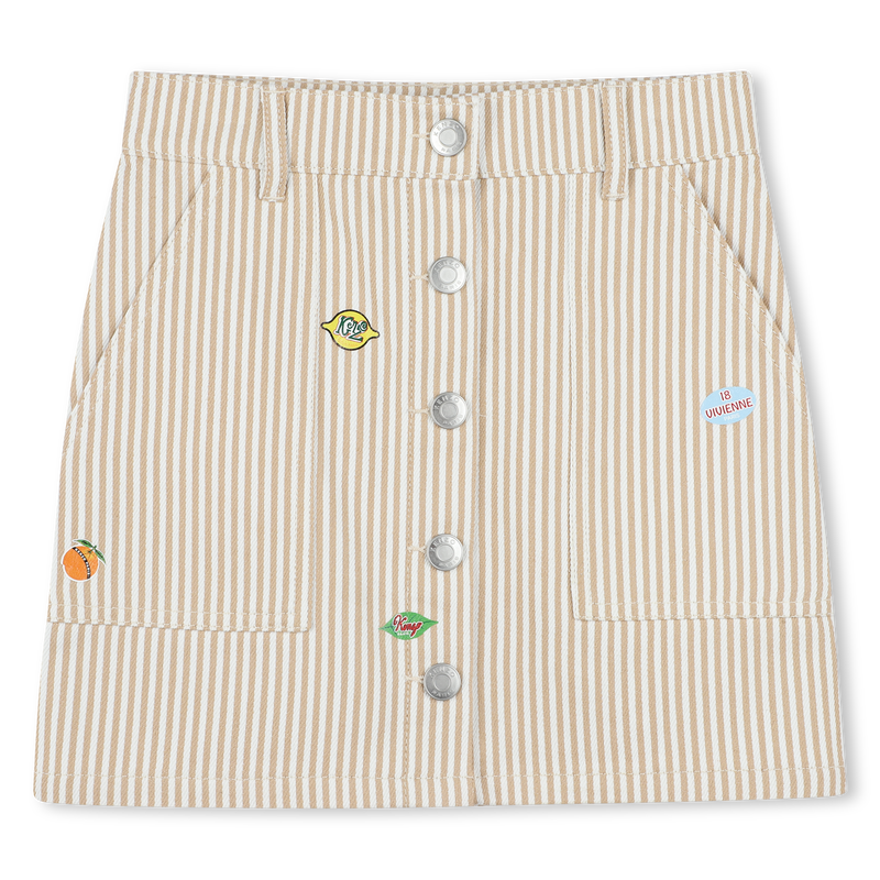 Falda de algod&oacute;n con insignias KENZO KIDS 
                        NI&Ntilde;A