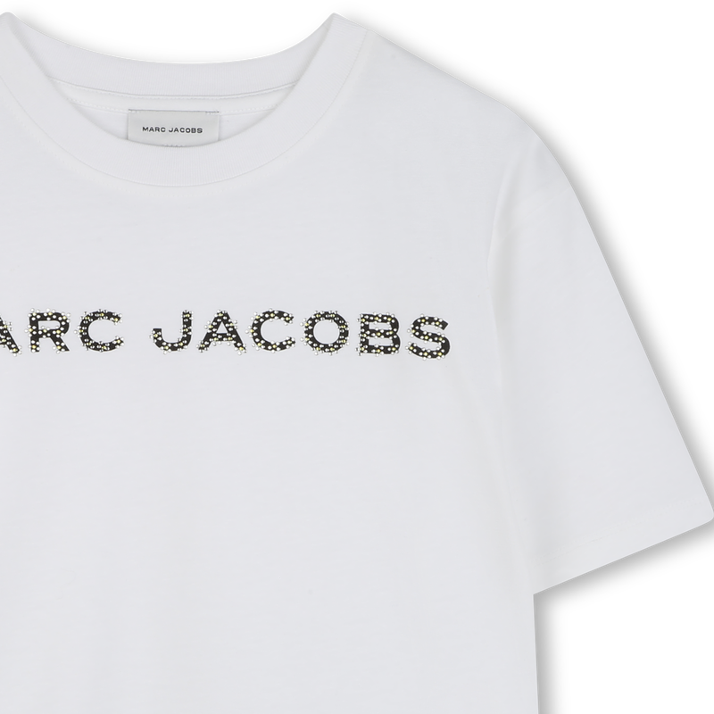 Camiseta de algod&oacute;n con estr&aacute;s MARC JACOBS 
                        NI&Ntilde;A