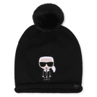 Gorro con pomp&oacute;n KARL LAGERFELD KIDS 
                    NI&Ntilde;A