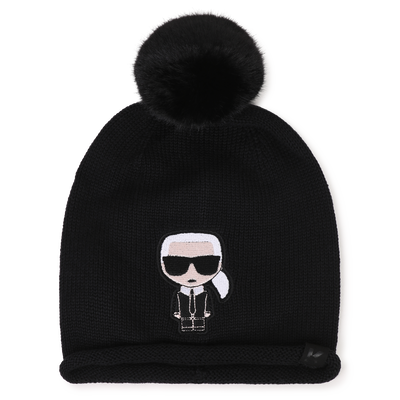 Gorro con pomp&oacute;n KARL LAGERFELD KIDS NI&Ntilde;A
