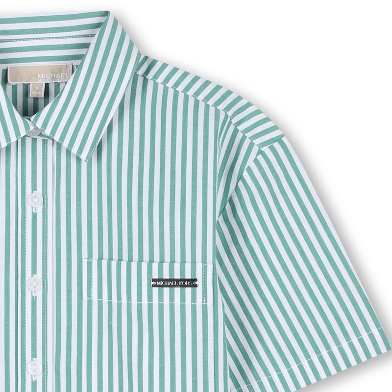 CAMISA DE MANGA CORTA A RAYAS MICHAEL KORS 
                        NI&Ntilde;A