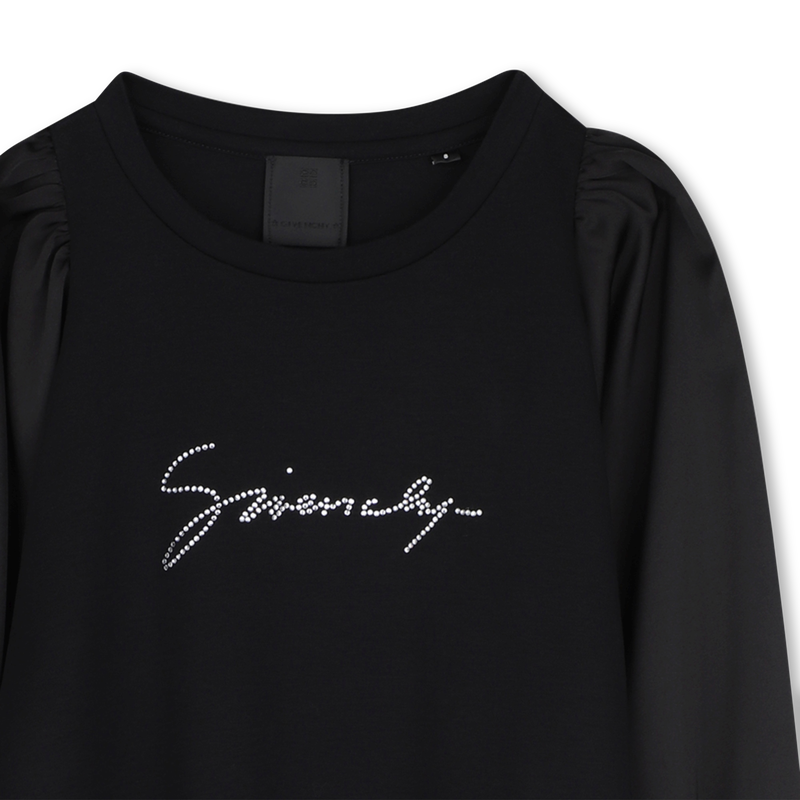 Vestido con mangas de raso GIVENCHY 
                        NI&Ntilde;A