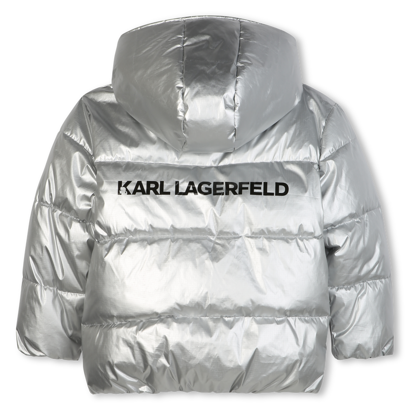Plumífero plateado con capucha KARL LARGERFELD KIDS 
                        NIÑA