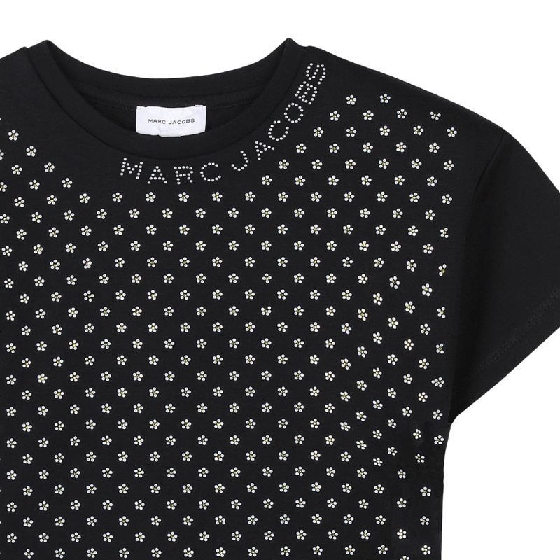 Camiseta de algod&oacute;n con estr&aacute;s MARC JACOBS 
                        NI&Ntilde;A