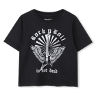 Camiseta de corte recto, NEGRO, hi-res