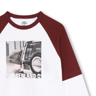 Camiseta bicolor con estampado TIMBERLAND 
                    NI&Ntilde;O