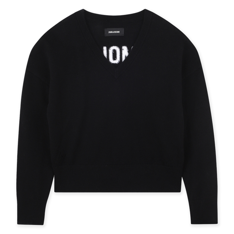 Jersey con cuello de pico y espalda en contraste ZADIG & VOLTAIRE 
                        NI&Ntilde;A