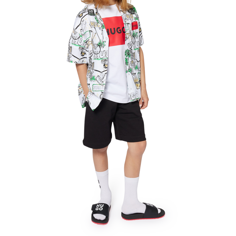 Bermudas de ch&aacute;ndal de mulet&oacute;n HUGO 
                        NI&Ntilde;O