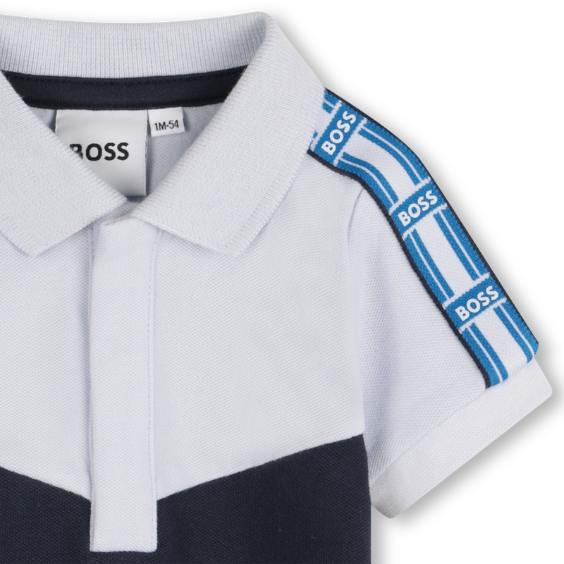 Polo con trenzado en la manga BOSS 
                        NI&Ntilde;O