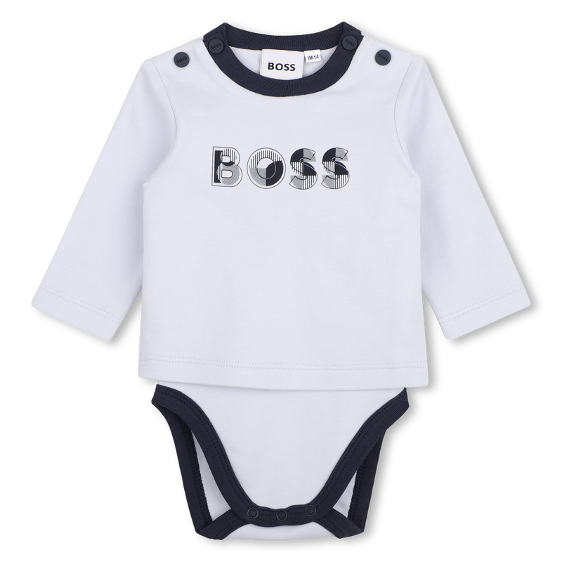 Conjunto de mono, peto y gorro BOSS 
                        NI&Ntilde;O
