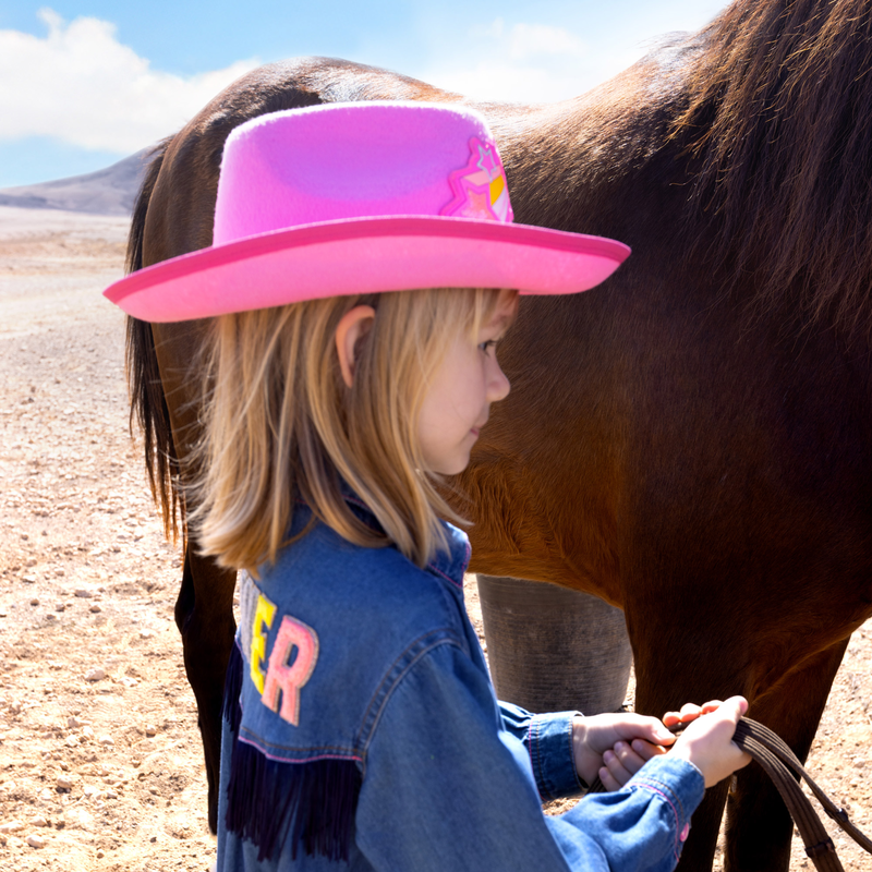 Sombrero vaquero con pompones BILLIEBLUSH 
                        NI&Ntilde;A