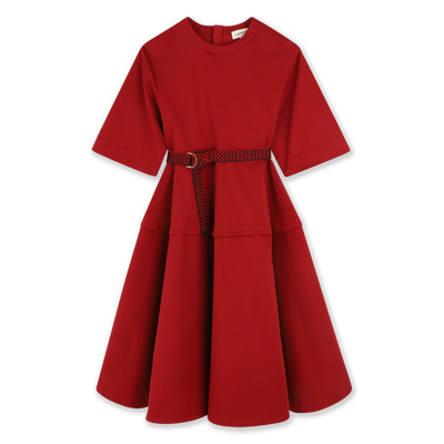 Vestido largo de algod&oacute;n LANVIN NI&Ntilde;A