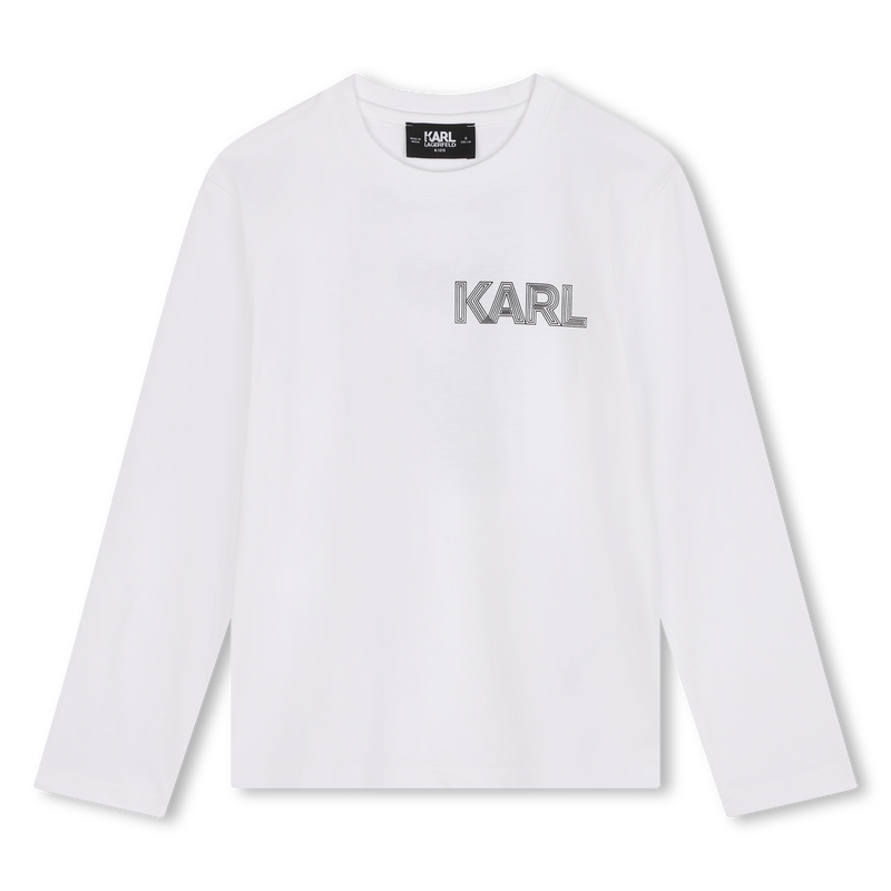 Camiseta algod&oacute;n y manga larga KARL LAGERFELD KIDS 
                        NI&Ntilde;O