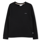 Sudadera de cuello redondo, NEGRO, hi-res