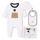 Conjunto de pijama, gorro y babero., BLANCO, hi-res
