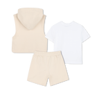 Conjunto camiseta + sudadera + pantal&oacute;n corto BOSS 
                    NI&Ntilde;O
