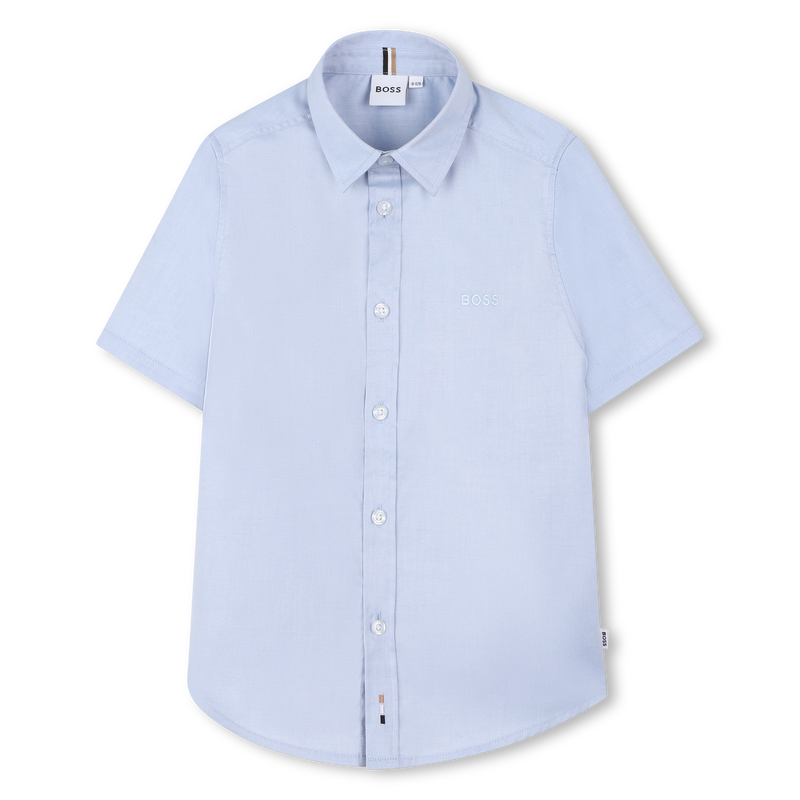 Camisa lisa de algod&oacute;n BOSS 
                        NI&Ntilde;O