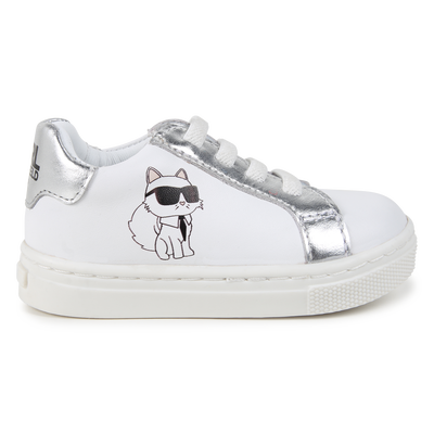 Zapatillas bajas de cuero KARL LAGERFELD KIDS UNISEXO