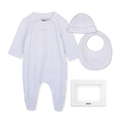 Conjunto de pijama, gorro y babero., AZUL CIELO, hi-res