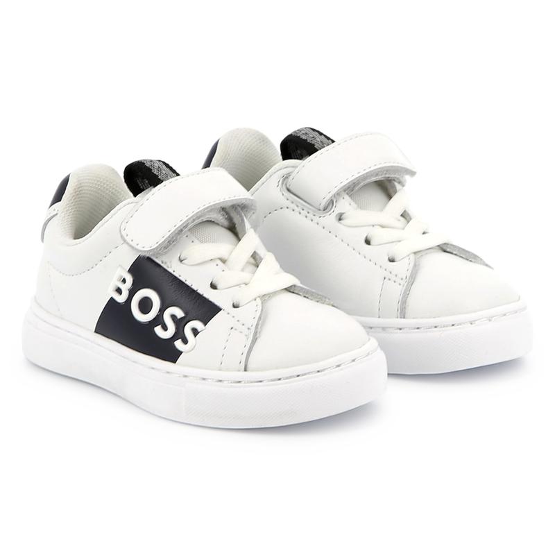 Deportivas de piel y cordones BOSS 
                        NI&Ntilde;O
