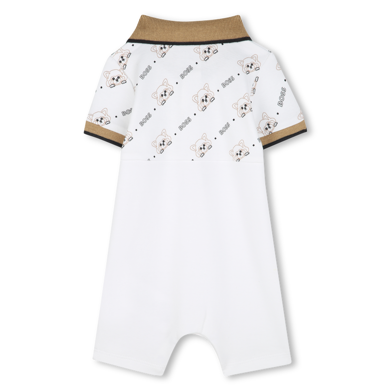 Mono corto con cuello de polo BOSS 
                        NI&Ntilde;O