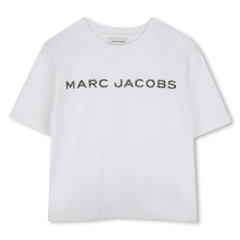 Camiseta de algod&oacute;n con estr&aacute;s MARC JACOBS 
                        NI&Ntilde;A