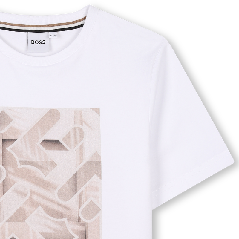 Camiseta manga corta y algod&oacute;n BOSS 
                        NI&Ntilde;O